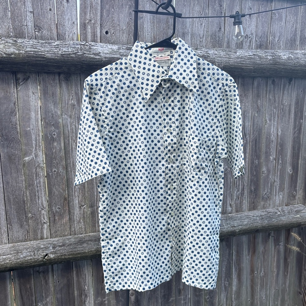 Dior Navy and White Patterned Shirt